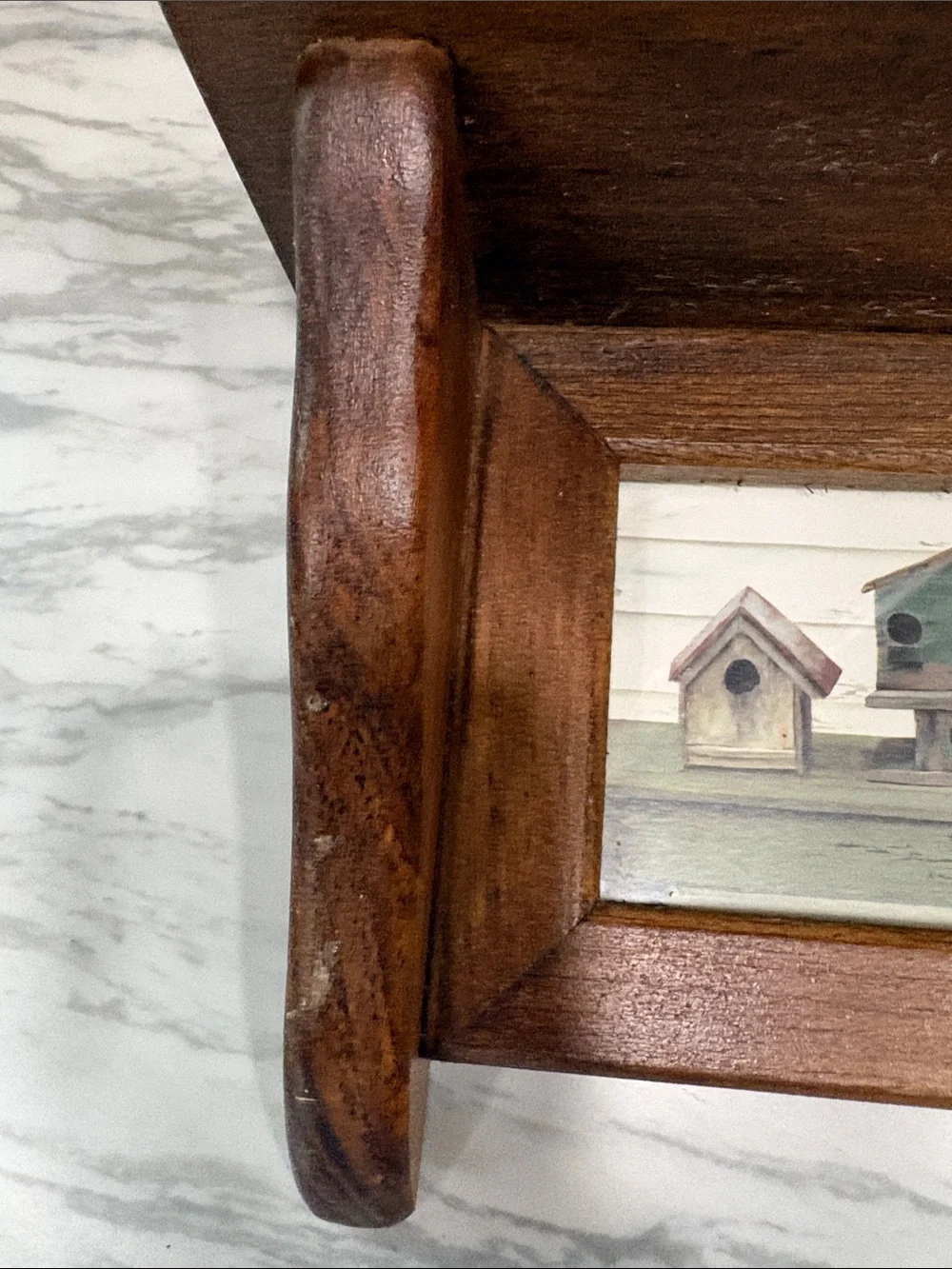 Wooden Framed Birdhouse Wall Art - Brown